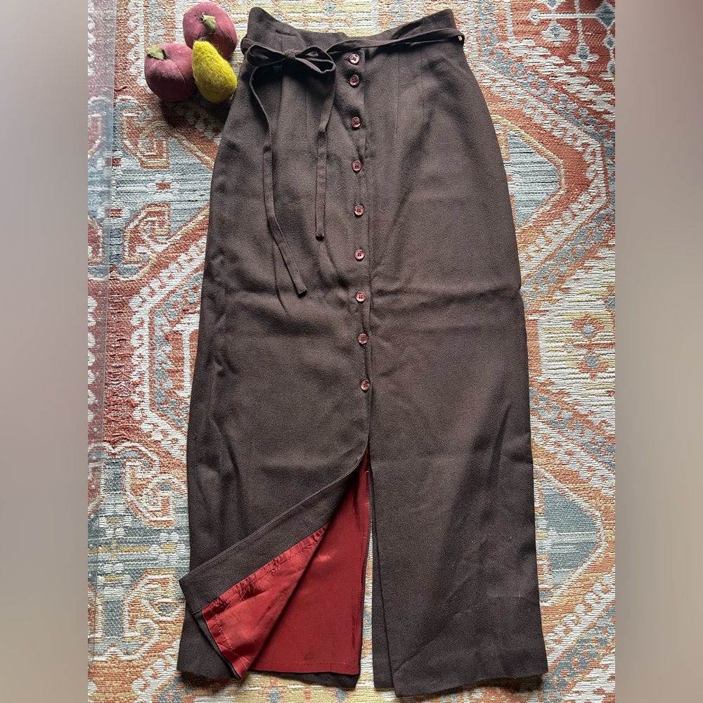 Vintage Early 90s/Late 80s Express Brown Pencil Skirt